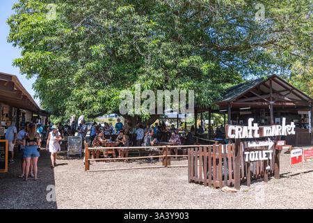Marché familial Outeniqua avec art, artisanat et nourriture à George dans le Cap occidental, Afrique du Sud Banque D'Images