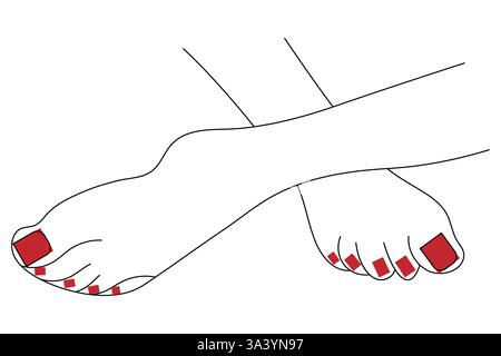 Semelle du pied dessin continu d'une ligne d'empreinte icône de vecteur de contour isolé Illustration de Vecteur