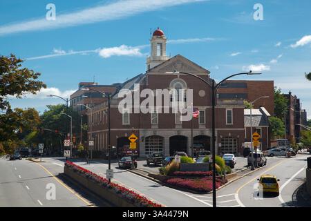 Le Cambridge Fire Department bâtiment historique en briques à Cambridge, Boston Area, Massachusetts, États-Unis Banque D'Images