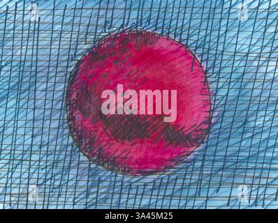 Croquis de stylo à encre Planet mars Banque D'Images