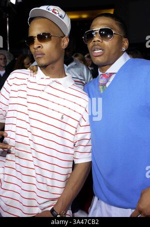 19 MAI 2005 - HOLLYWOOD, CALIFORNIA, USA - K43356VG.PARAMOUNT PICUTRES PRÉSENTE LA PREMIÈRE MONDIALE DU MOVIE '' THE LONGEST YARD '' AU GRAUMANS CHINESE THEATRE À HOLLYWOOD CALIFORNIA.5-19-2005. VALERIE GOODLOE- 2005.TI ET NELLY(crédit image : © Globe photos/ZUMAPRESS.com) Banque D'Images