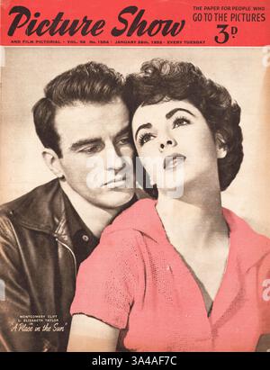 1952 Picture Show Montgomery Clift et Elizabeth Taylor Banque D'Images