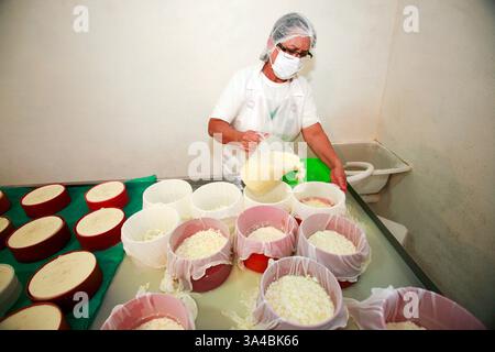 Serra da Canastra, Minas Gerais, Brésil - 01 mai 2010 - usine familiale du fromage traditionnel et artisanal de la serra da Canastra, Countryside Banque D'Images