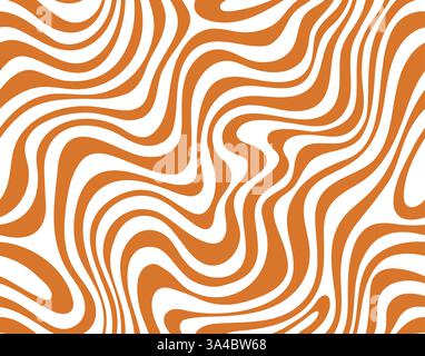Motif tourbillon caramel d'arachide avec éclaboussures ondulées vectorielles. Fond de modèle sans couture de vagues blanches brunes abstraites de beurre d'arachide, caramel à la crème de lait, m Illustration de Vecteur