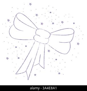Ruban magique noeud doodle. Elément de conte de fées dans le style esquisse. Illustration vectorielle dessinée à la main isolée sur fond blanc Illustration de Vecteur
