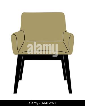 Icône de vecteur de fauteuil moderne vintage du milieu du siècle Illustration de Vecteur