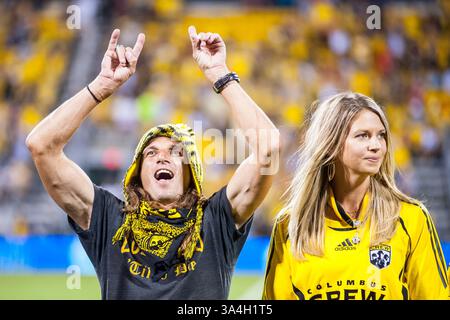 20 septembre 2014 - Columbus, OH, États-Unis d'Amérique - Frankie Hejduk est heureux lors du match de football de la MLS entre New England Revolution et Columbus Crew au Columbus Crew Stadium, à Columbus OHIO. 20 septembre 2014 - Dorn BYG/CSM(crédit image : © Dorn BYG/Cal Sport Media/ZUMAPRESS.com) Banque D'Images