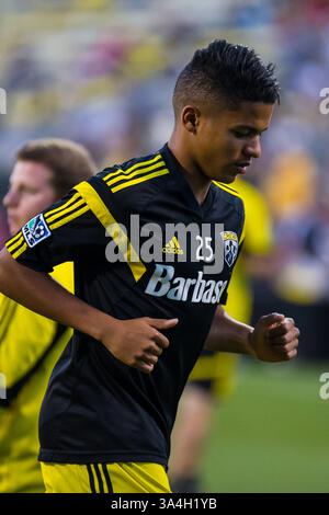 20 septembre 2014 - Columbus, OH, États-Unis d'Amérique - Romain Gall s'échauffe avant le match de football de la MLS entre New England Revolution et Columbus Crew au Columbus Crew Stadium, à Columbus OHIO. 20 septembre 2014 - Dorn BYG/CSM(crédit image : © Dorn BYG/Cal Sport Media/ZUMAPRESS.com) Banque D'Images