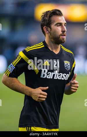 20 septembre 2014 - Columbus, OH, États-Unis d'Amérique - le défenseur de Columbus Crew Chad Barson (21 ans) s'échauffe avant le match de football de la MLS entre New England Revolution et Columbus Crew au Columbus Crew Stadium, à Columbus OHIO. 20 septembre 2014 - Dorn BYG/CSM(crédit image : © Dorn BYG/Cal Sport Media/ZUMAPRESS.com) Banque D'Images