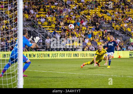 20 septembre 2014 - Columbus, OH, États-Unis d'Amérique - le match de football de la MLS entre New England Revolution et Columbus Crew au Columbus Crew Stadium, à Columbus OH. 20 septembre 2014 - Dorn BYG/CSM(crédit image : © Dorn BYG/Cal Sport Media/ZUMAPRESS.com) Banque D'Images