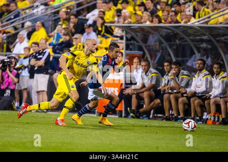 20 septembre 2014 - Columbus, OH, États-Unis d'Amérique - le match de football de la MLS entre New England Revolution et Columbus Crew au Columbus Crew Stadium, à Columbus OH. 20 septembre 2014 - Dorn BYG/CSM(crédit image : © Dorn BYG/Cal Sport Media/ZUMAPRESS.com) Banque D'Images
