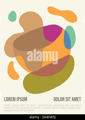 Mise en page vectorielle créative dans le thème Bauhaus. modèle d'affiche d'été de style bauhaus abstrait avec exemple d'illustration vectorielle de texte Illustration de Vecteur