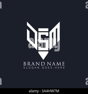 DSM unique moderne plat abstrait géométrique initiales géométriques vectorielles design de logo de lettre. Logo monogramme DSM. Illustration de Vecteur
