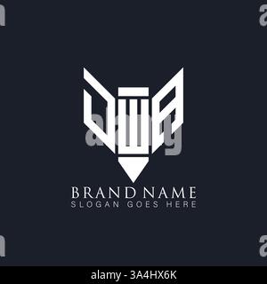 DWA unique moderne plat abstrait géométrique initiales géométriques vectorielles design de logo de lettre. Logo monogramme DWA. Illustration de Vecteur