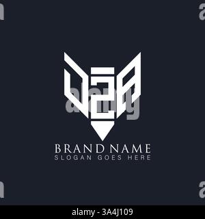 DZA unique moderne moderne abstrait géométrique initiales géométriques vectorielles design de logo de lettre. Logo monogramme DZA. Illustration de Vecteur