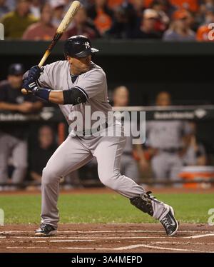 14 septembre 2014 - Baltimore, MD, États-Unis d'Amérique - Martin Prado (14), troisième joueur des Yankees de New York. New York Yankees vs Baltimore Orioles à Oriole Park à Camden Yards à Baltimore, Maryland le 14 septembre 2014. Photo : Mike Buscher/Cal Sport Media(crédit image : © Mike Buscher/Cal Sport Media/ZUMAPRESS.com) Banque D'Images