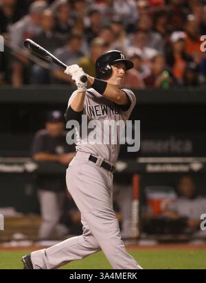 14 septembre 2014 - Baltimore, MD, États-Unis d'Amérique - Stephen Drew (33), deuxième joueur de base des Yankees de New York. New York Yankees vs Baltimore Orioles à Oriole Park à Camden Yards à Baltimore, Maryland le 14 septembre 2014. Photo : Mike Buscher/Cal Sport Media(crédit image : © Mike Buscher/Cal Sport Media/ZUMAPRESS.com) Banque D'Images
