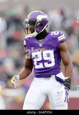 28 décembre 2014 : le cornerback des Vikings du Minnesota, Xavier Rhodes (29 ans), est montré lors d'un match NFL entre les Bears de Chicago et les Vikings du Minnesota au stade TCF Bank de Minneapolis, Minnesota. Les Vikings ont vaincu les Bears 13 - 9.(image crédit : © Andy Blenkush/Cal Sport Media/ZUMAPRESS.com) Banque D'Images