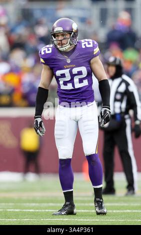 28 décembre 2014 : sécurité des Vikings du Minnesota Harrison Smith (22 ans) est montré lors d'un match de la NFL entre les Bears de Chicago et les Vikings du Minnesota au stade TCF Bank de Minneapolis, Minnesota. Les Vikings ont vaincu les Bears 13 - 9.(image crédit : © Andy Blenkush/Cal Sport Media/ZUMAPRESS.com) Banque D'Images