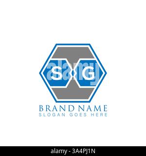 SG unique moderne plat abstrait géométrique initiales géométriques vectorielles design de logo de lettre. Logo SG monogramme. Illustration de Vecteur