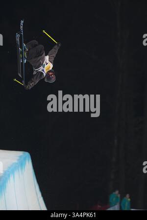 22 janvier 2015 - Kreischberg, Styrie, Autriche - L'autrichien Marco Ladner participe à la demi-finale masculine de ski acrobatique du Championnat du monde FIS de ski acrobatique et de snowboard 2015 le 22 janvier 2015 à Kreischberg, Autriche. (Crédit image : © Christian Bruna/ZUMA Wire/ZUMAPRESS.com) Banque D'Images