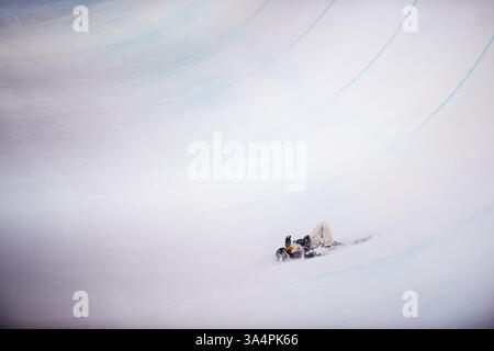 22 janvier 2015 - Kreischberg, Styrie, Autriche - Anais Caradeux, de France, s'écrase sur la glace lors de la finale de demi-lune féminine de ski acrobatique du Championnat du monde de ski acrobatique et de snowboard 2015 de la FIS, le 22 janvier 2015 à Kreischberg, Autriche. (Crédit image : © Christian Bruna/ZUMA Wire/ZUMAPRESS.com) Banque D'Images