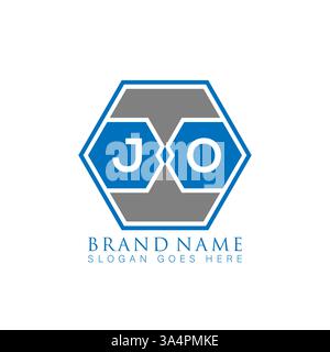 JO unique moderne plat abstrait géométrique initiales géométriques vectorielles design de logo de lettre. Logo JO monogramme. Illustration de Vecteur