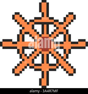 Icône de volant. Objet Pixel art en style 8 bits. Rétro 80s, 90s graphiques de jeu vidéo Illustration de Vecteur