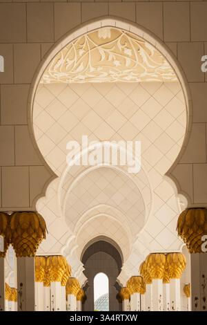 Abu Dhabi, eau - 9 mars 2025 : détails architecturaux de la sublime mosquée Abu Dhabi - Emirats Arabes Unis - voyage - 22 Banque D'Images