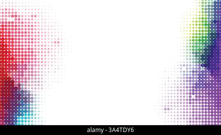 Fond vectoriel abstrait avec des points demi-teintes vibrants, parfait pour le papier peint, la conception ou les projets d'art. Présente des cercles colorés et une texture moderne. Illustration de Vecteur