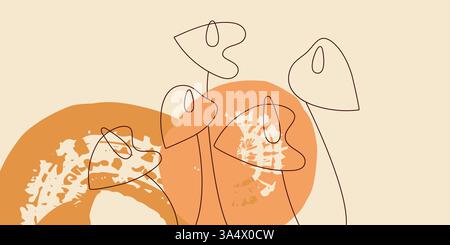 Motif abstrait minimaliste aux formes organiques et aux tons chauds Illustration de Vecteur