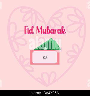 Eid Mubarak Eidi illustration cadeau – carte de voeux festive Illustration de Vecteur