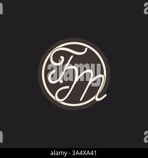 Lettre initiale TM logo monogramme avec graphique vectoriel d'idées de conception de ligne de cercle simple et créatif Illustration de Vecteur