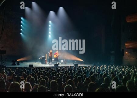 Copenhague, Danemark. 15 mars 2025. Tina Dickow et Helgi Jonsson donnent un concert à l'Opéra de Copenhague. Banque D'Images