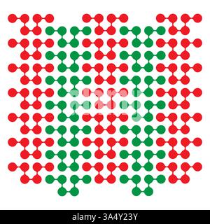 Jeu de points de connexion de méta-boule vectorielle. Chaîne moléculaire. Formes de cercle. Points géométriques abstraits. Morphing Blob pour motif, autocollant, badge, affiche, Web Illustration de Vecteur