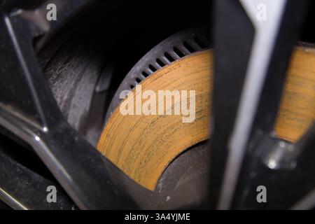Texture d'un disque de frein de voiture fortement rouillé Banque D'Images