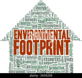 Nuage de mots d'illustration vectorielle d'empreinte environnementale isolé sur fond blanc. Illustration de Vecteur