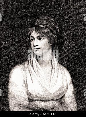 Portrait de Mary Wollstonecraft (1759-1797) enseignante d'anglais, écrivaine et féministe Banque D'Images