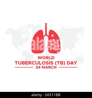 Illustration vectorielle de la Journée mondiale de la tuberculose. Affiche ou bannière de la Journée mondiale de la tuberculose. Illustration de Vecteur