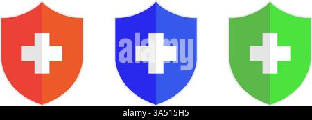 icônes shield représentant la santé et la sécurité. Illustration vectorielle Illustration de Vecteur