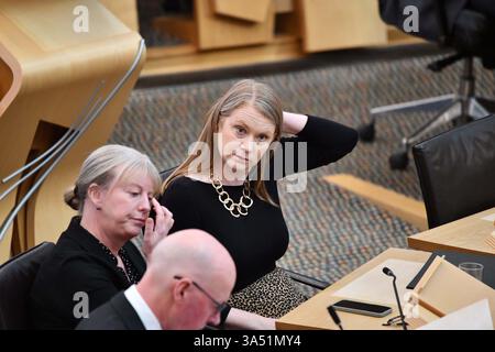 Édimbourg, Écosse, Royaume-Uni. 20 mars 2025. PHOTO : session hebdomadaire des questions des premiers ministres (FMQ) à l'intérieur de la chambre et des couloirs à Holyrood au Parlement écossais. Crédit : Colin d Fisher crédit : Colin Fisher/Alamy Live News Banque D'Images