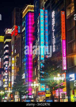Néons dans le quartier Kabukuchi Shinjuku de Tokyo. Banque D'Images