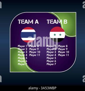 Modèle d'informations de match de football coloré vecteur Illustration de Vecteur