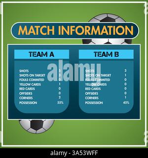 Modèle d'informations de match de football coloré vecteur Illustration de Vecteur