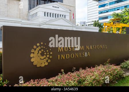 Jakarta, Indonésie - 26 janvier 2025 : le panneau de sol du Musée Nasional Indonesia (Musée national d'Indonésie) à Jakarta, Indonésie. Banque D'Images