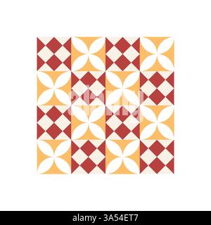 Bauhaus motif géométrique sans couture avec des formes abstraites composition minimaliste et moderne dans des tons chauds. Parfait pour les textiles, papiers peints, emballages Illustration de Vecteur