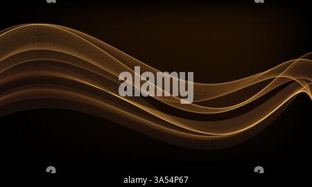 Arrière-plan de luxe abstrait couleur brillante onde or Illustration de Vecteur