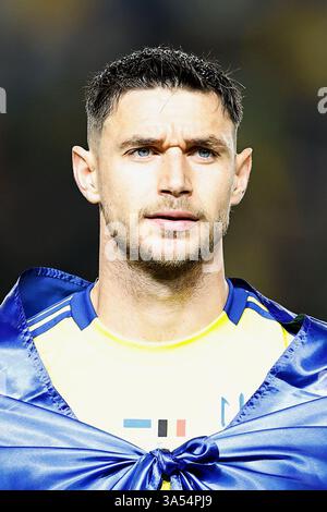 Murcie, Espagne. 20 mars 2025. Roman Yaremchuk (UKR) Football/Football : UEFA 'Nations League' Play-offs match de 1ère manche entre l'Ukraine 3-1 Belgique à l'Estadio Enrique Roca de Murcia à Murcia, Espagne . Crédit : Mutsu Kawamori/AFLO/Alamy Live News Banque D'Images