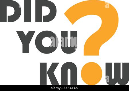 Saviez-vous icône dans le style plat. Bannière faits intéressants illustration vectorielle sur fond blanc isolé. Concept commercial du signe d'explication. Illustration de Vecteur