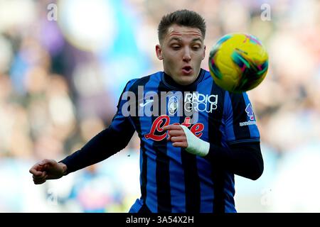 Bergame, Italie. 15 février 2025. Mateo Retegui d'Atalanta lors du match de football Serie A entre Atalanta et Cagliari au stade Gewiss à Bergame, Italie du Nord -, samedi 15 février 2025 . Sport - Soccer . (Photo de Spada/LaPresse) crédit : LaPresse/Alamy Live News Banque D'Images